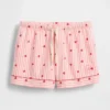 GAP × Summer Fridays Flanelové pyžamové šortky s motivem srdíček