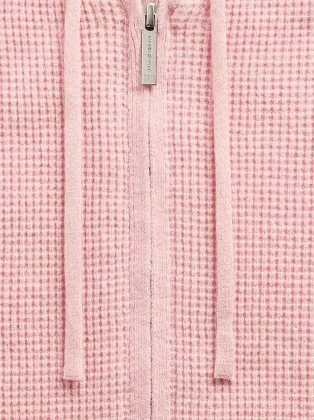 GAP × Summer Fridays Mikina s kapucí CashSoft Waffle Crop