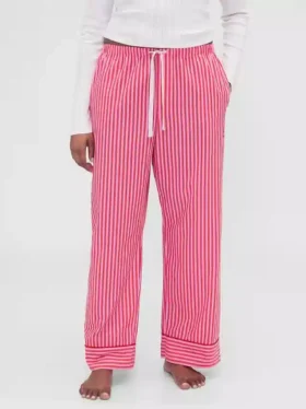 GAP × Summer Fridays Pyžamové kalhoty z popelínové tkaniny s pruhy v uvolněném střihu