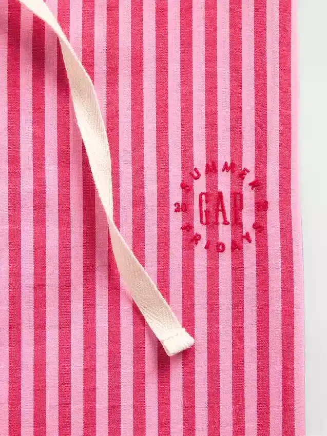 GAP × Summer Fridays Pyžamové kalhoty z popelínové tkaniny s pruhy v uvolněném střihu