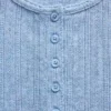 GAP × Summer Fridays Pyžamová košile s výstřihem typu Henley a vzorem Pointelle