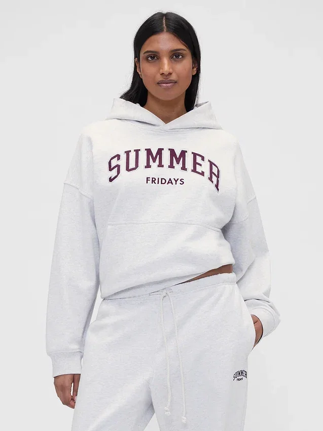 Gap × Summer Fridays Těžká oversized mikina s kapucí a logem