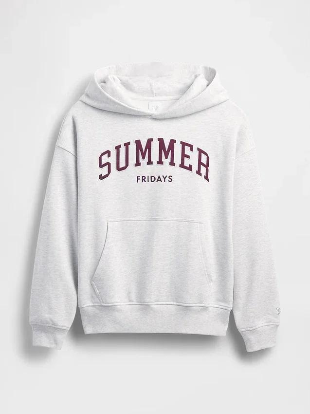 Gap × Summer Fridays Těžká oversized mikina s kapucí a logem