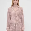 GAP × Summer Fridays Volná flanelová pruhovaná pyžamová košile