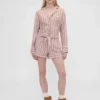 GAP × Summer Fridays Volná flanelová pruhovaná pyžamová košile