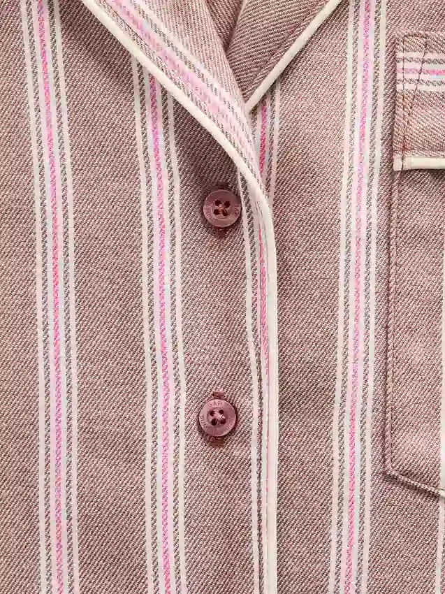 GAP × Summer Fridays Volná flanelová pruhovaná pyžamová košile