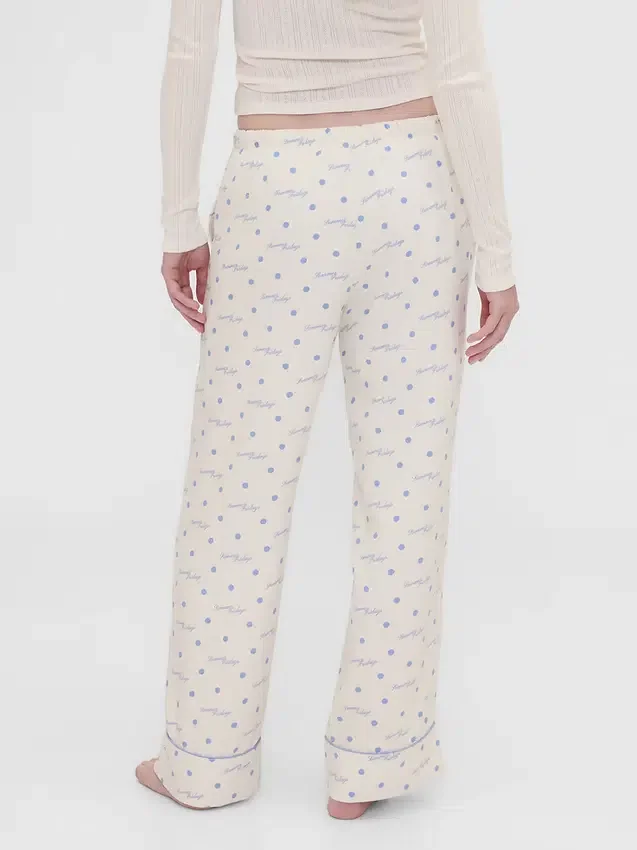 GAP × Summer Fridays Volné flanelové pyžamové kalhoty s tečkami