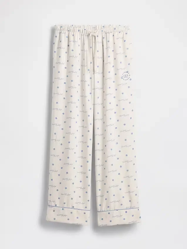 GAP × Summer Fridays Volné flanelové pyžamové kalhoty s tečkami