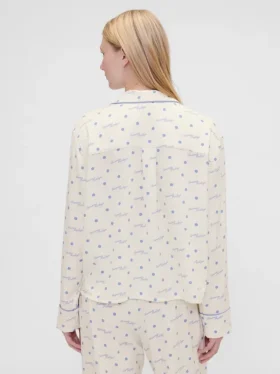 Gap × Summer Fridays Volná flanelová pyžamová košile s tečkami