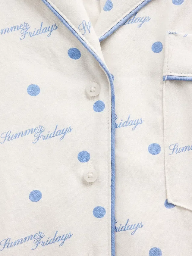 Gap × Summer Fridays Volná flanelová pyžamová košile s tečkami