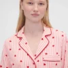 GAP × Summer Fridays Volná flanelová pyžamová košile se srdíčky