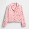 GAP × Summer Fridays Volná flanelová pyžamová košile se srdíčky