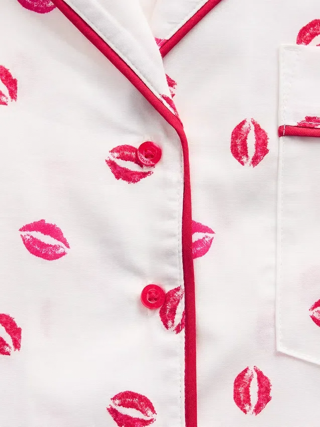 GAP × Summer Fridays Volná popelínová pyžamová košile „Kiss“