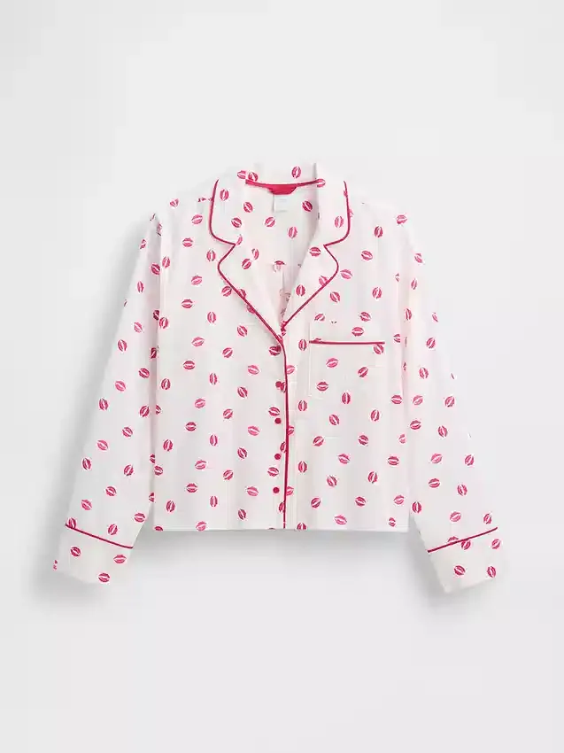 GAP × Summer Fridays Volná popelínová pyžamová košile „Kiss“