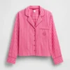 GAP × Summer Fridays Volné pyžamové tričko z popelínu s pruhy