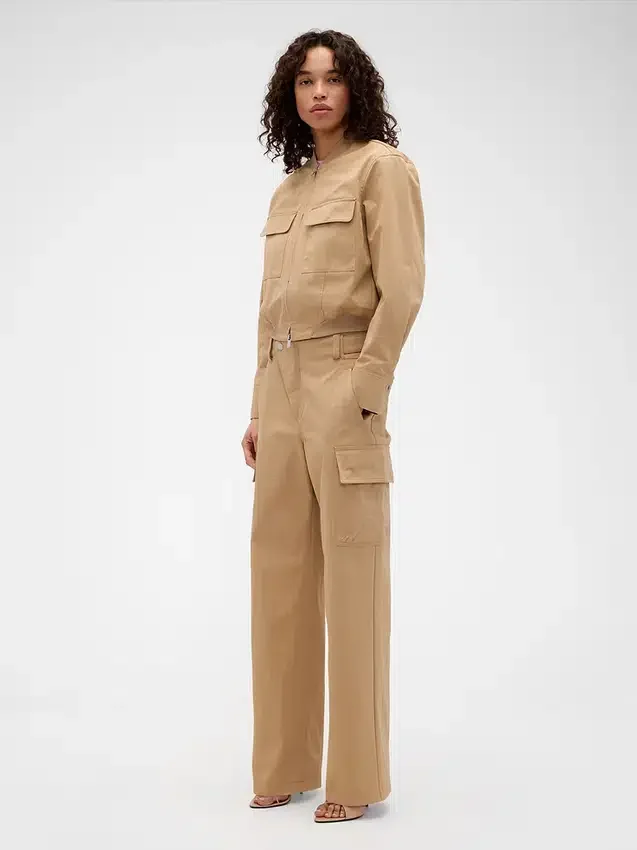 Gap × Victoria Beckham Kalhoty s vysokým pasem a kapsami