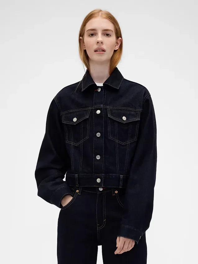 GAP × Victoria Beckham Volná zkrácená džínová bunda