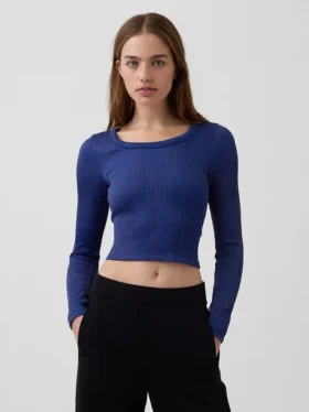 GapFit bezešvý žebrovaný krátký top