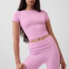 GapFit Smooth oboustranný zkrácený top s překříženým výstřihem