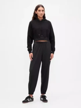 GapFit Tech Joggingové kalhoty s vysokým pasem a zipem na lemu