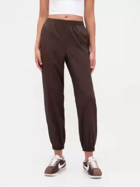 GapFit Tech Joggingové kalhoty s vysokým pasem a zipem na lemu