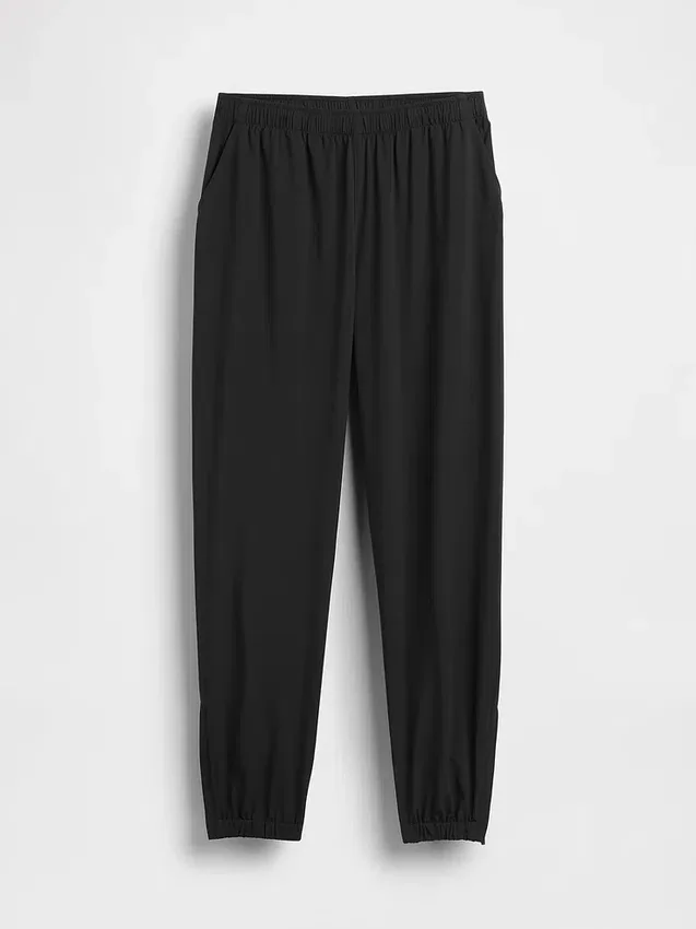 GapFit Tech Joggingové kalhoty s vysokým pasem a zipem na lemu