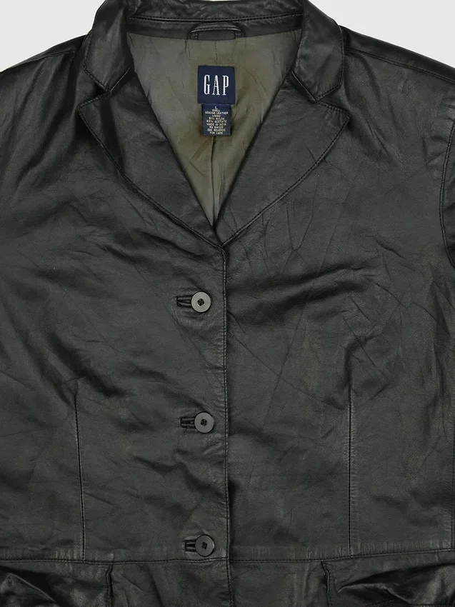Gapvintage Dámská kožená bunda z 90. let – L