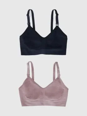 Ingrid and Isabel Basics Těhotenská móda bezešvá podprsenka 2 v 1 na kojení a odsávání, balení po 2 kusech