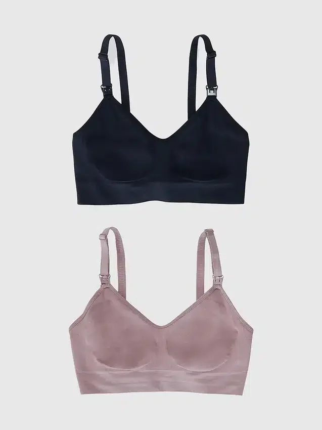 Ingrid and Isabel Basics Těhotenská móda bezešvá podprsenka 2 v 1 na kojení a odsávání, balení po 2 kusech