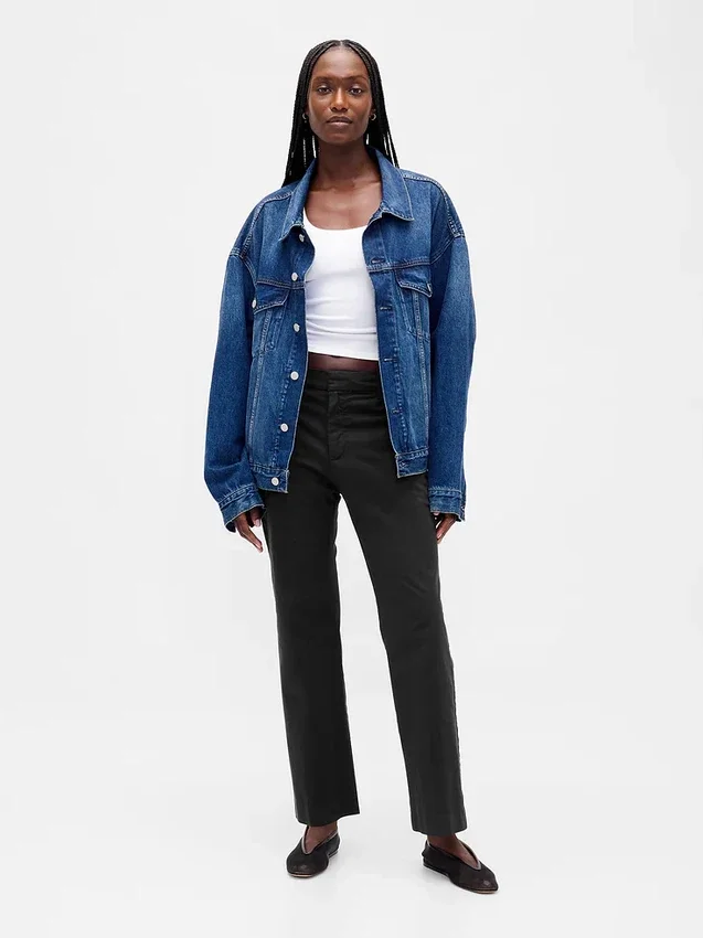Kaki kalhoty se středním pasem