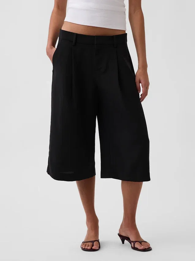 Kalhoty culotte s nízkým pasem