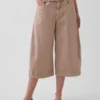 Kalhoty culotte s pasem ve střední výšce