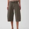 Kalhoty culotte s pasem ve střední výšce
