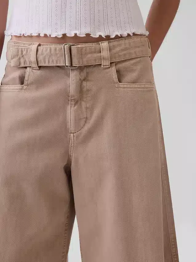 Kalhoty culotte s pasem ve střední výšce