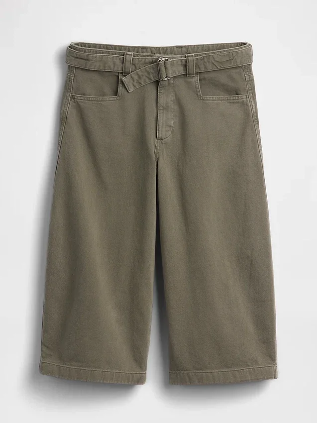 Kalhoty culotte s pasem ve střední výšce