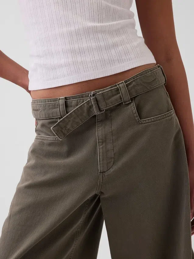 Kalhoty culotte s pasem ve střední výšce