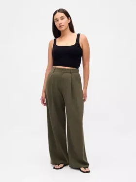 Kalhoty Curvy 365 s vysokým pasem a plisováním