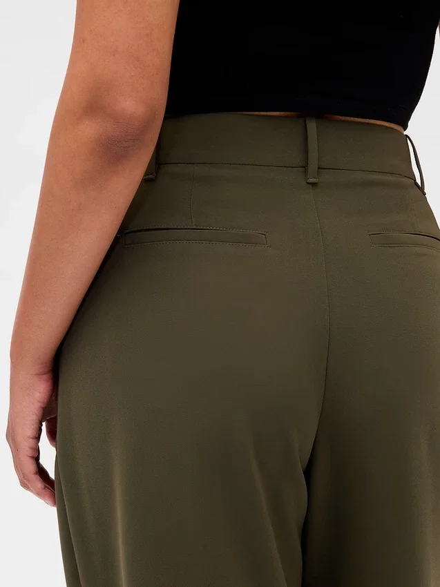 Kalhoty Curvy 365 s vysokým pasem a plisováním
