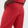 Kalhoty s rozšiřujícími se nohavicemi z lněné směsi s nízkým pasem