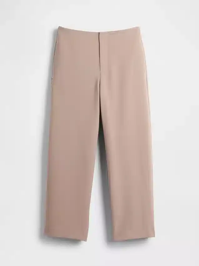 Kalhoty s vysokým pasem, rovný střih, délka ke kotníkům