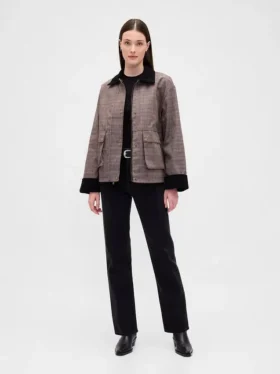 Kostkovaná bunda ve stylu „barn jacket“