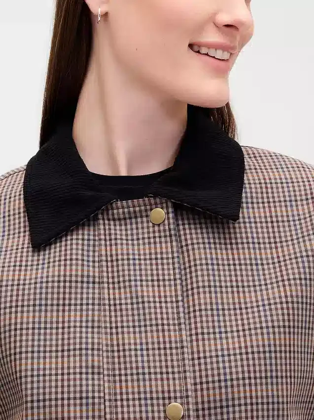 Kostkovaná bunda ve stylu „barn jacket“