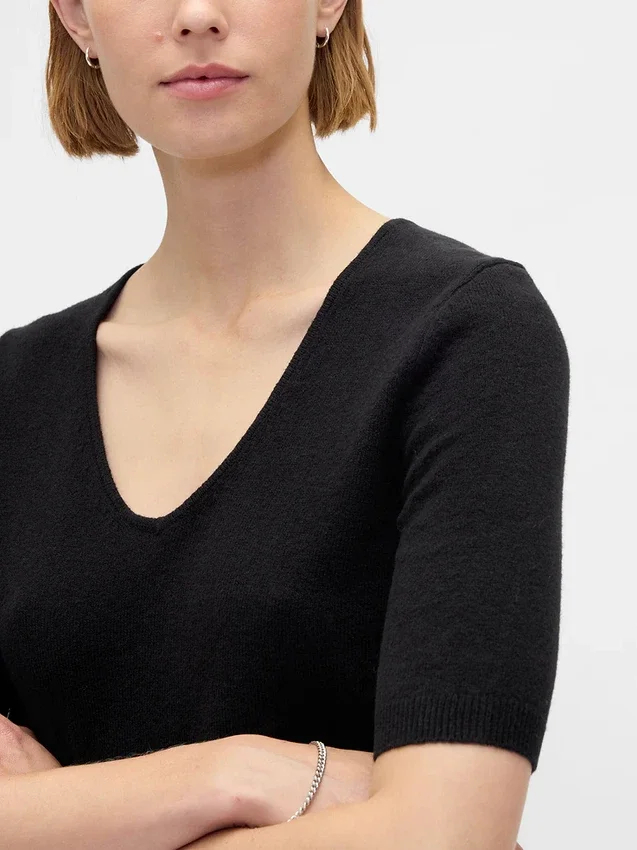 Krátký svetr CashSoft s rukávy po lokty