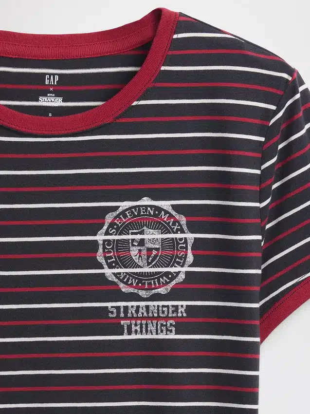Krátké tričko „Stranger Things“ z organické bavlny Vintagesoft