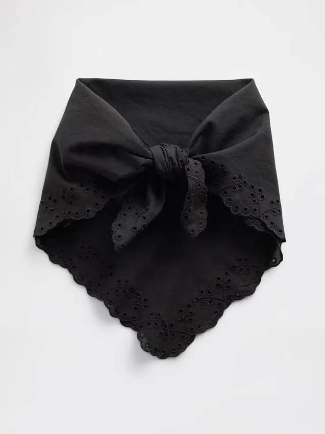 Šála typu bandana z 100 % bavlny s očky