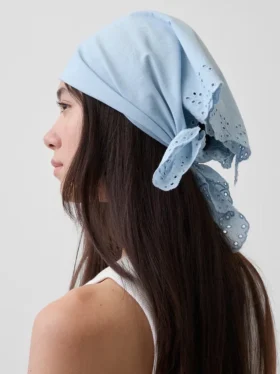 Šála typu bandana z 100 % bavlny s očky