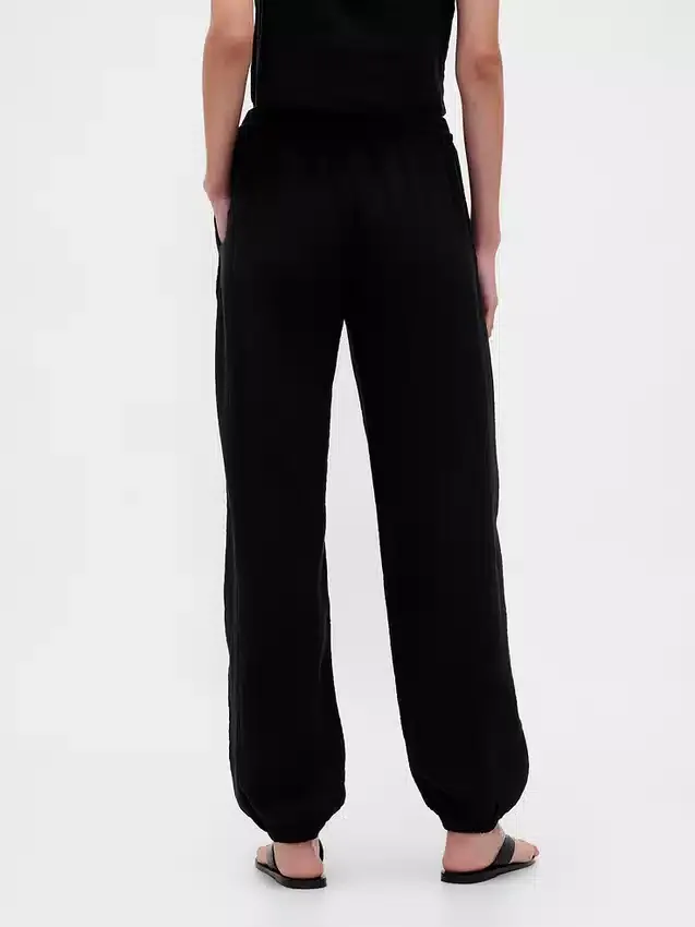 Lehké joggingové kalhoty z bavlněné gázy