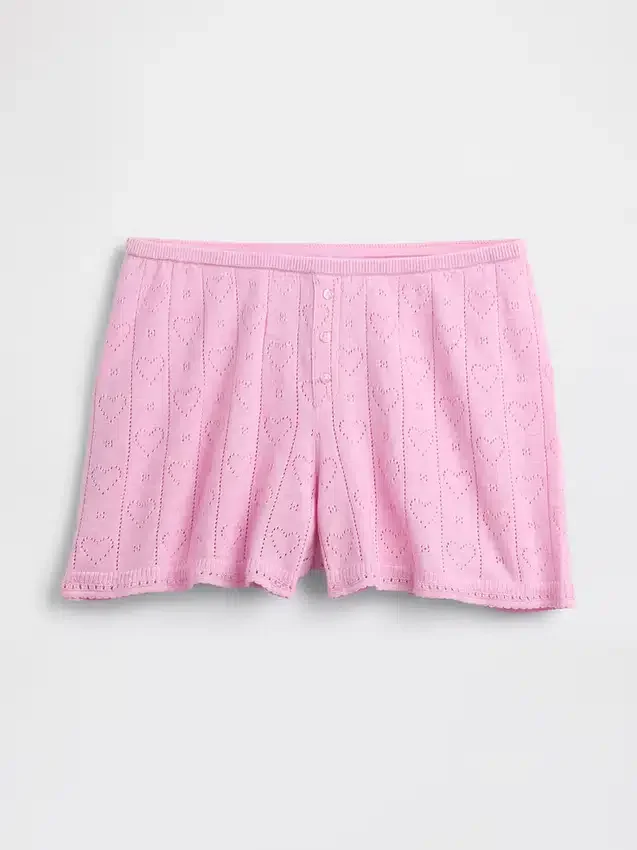 Lehké pyžamové šortky CashSoft Pointelle Heart
