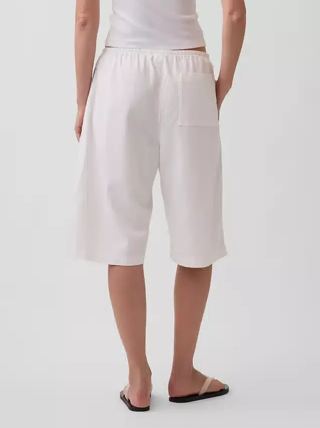 Ležérní kalhoty culotte z lněné směsi
