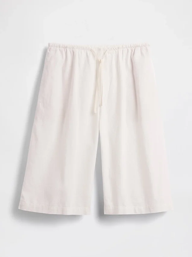 Ležérní kalhoty culotte z lněné směsi